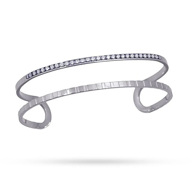 Women's Cuff Bracelet Jupiter BPU914PL Anartxy 316L Steel And White Zircons